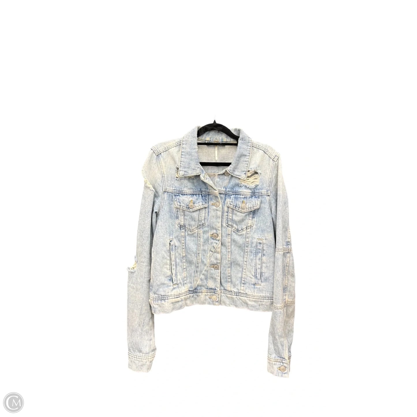 Jacket Denim By Free People In Blue Denim, Size: S