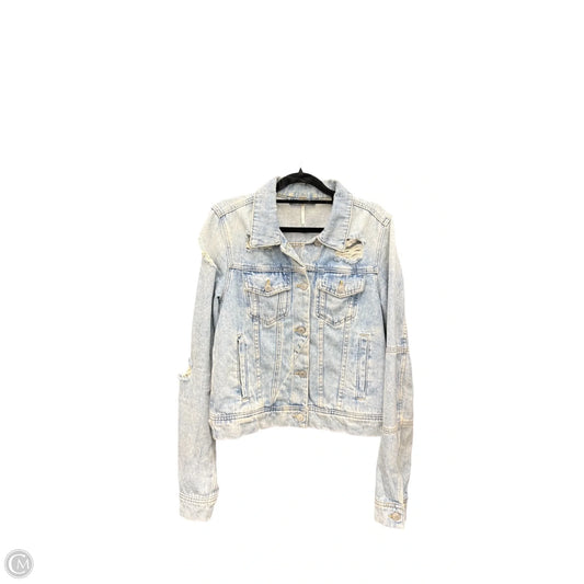 Jacket Denim By Free People In Blue Denim, Size: S