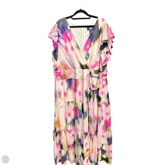 Dress Casual Maxi By Dkny In Multi-colored, Size: 2x