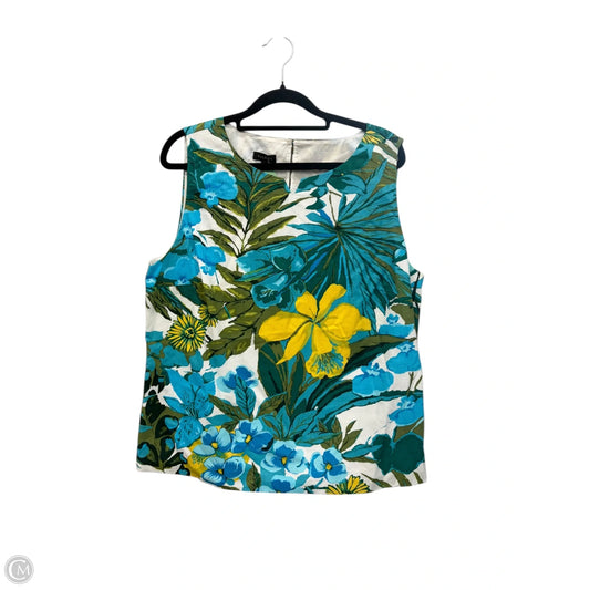 Top Sleeveless By Talbots In Tropical Print, Size: L