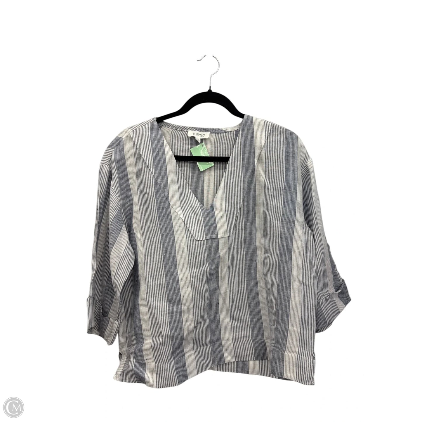 Top 3/4 Sleeve By Haven In Striped Pattern, Size: M