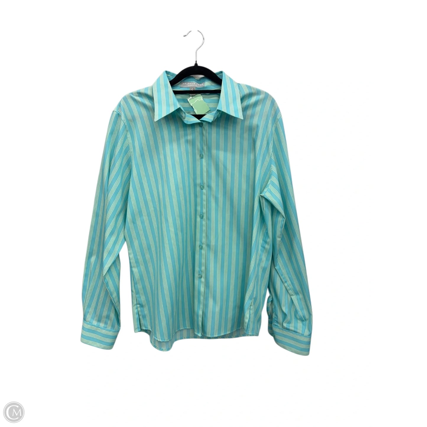 Blouse Long Sleeve By Foxcroft In Striped Pattern, Size: M