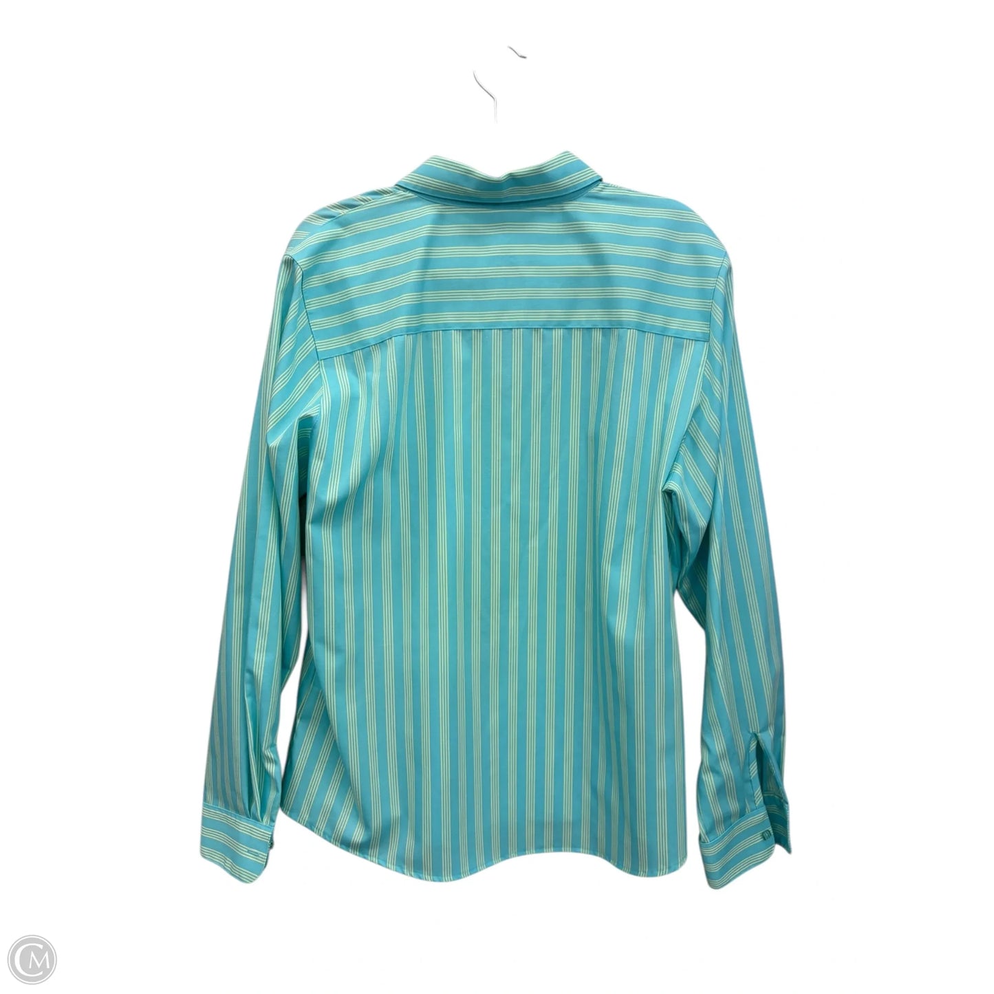 Blouse Long Sleeve By Foxcroft In Striped Pattern, Size: M