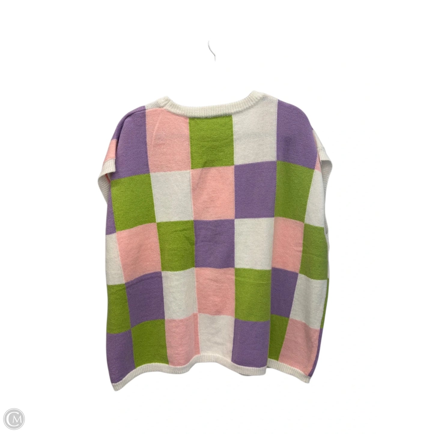 Sweater Short Sleeve By Bibi In Checkered Pattern, Size: Xl