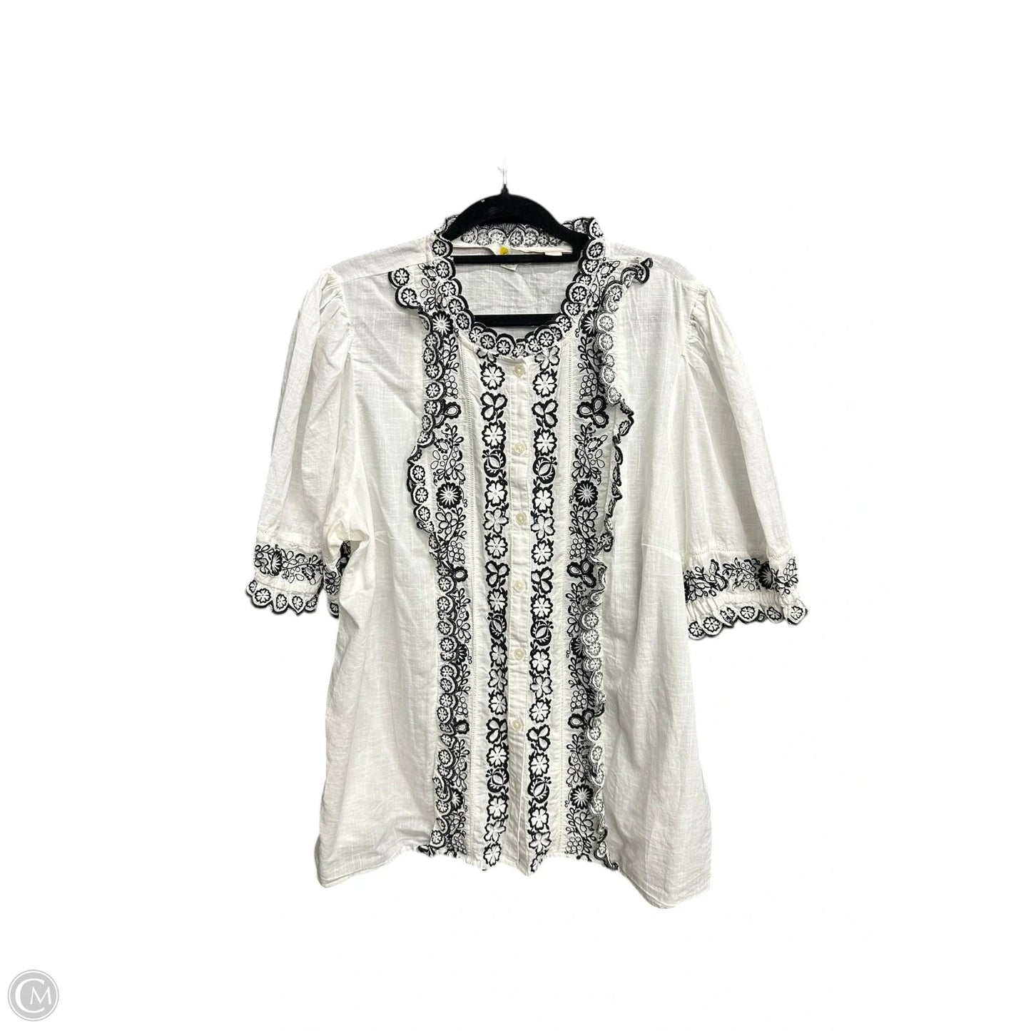 Blouse Short Sleeve By Boden In White, Size: 2x