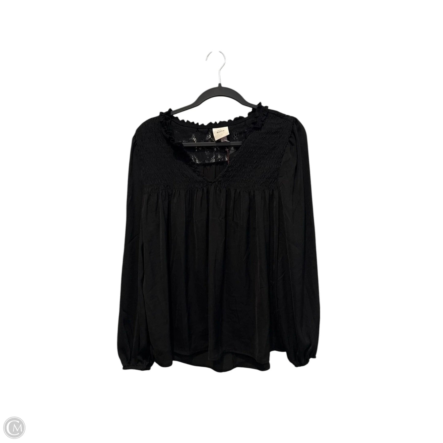 Top Long Sleeve By Knox Rose In Black, Size: S
