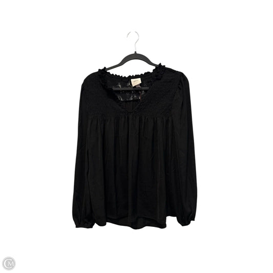Top Long Sleeve By Knox Rose In Black, Size: S