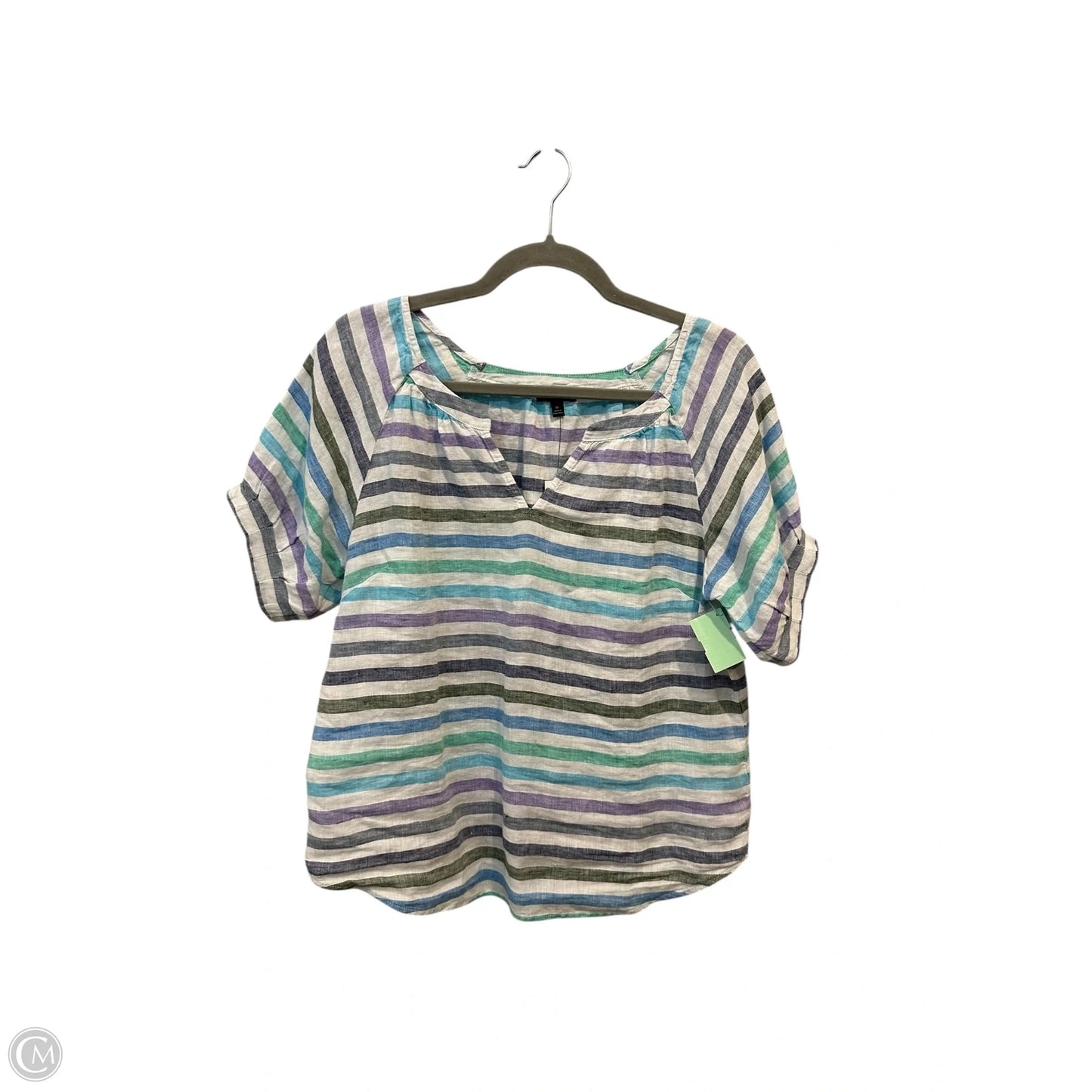 Top Short Sleeve By Talbots In Striped Pattern, Size: Sp