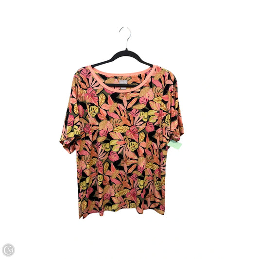 Top Short Sleeve Basic By Chicos In Tropical Print, Size: M