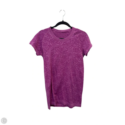 Athletic Top Short Sleeve By Lululemon In Purple, Size: M