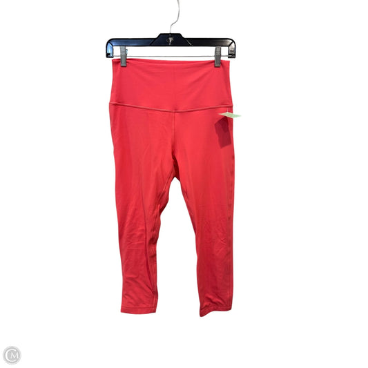 Athletic Leggings Capris By Lululemon In Coral, Size: M