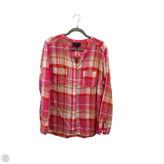Blouse 3/4 Sleeve By Lane Bryant In Plaid Pattern, Size: 2x