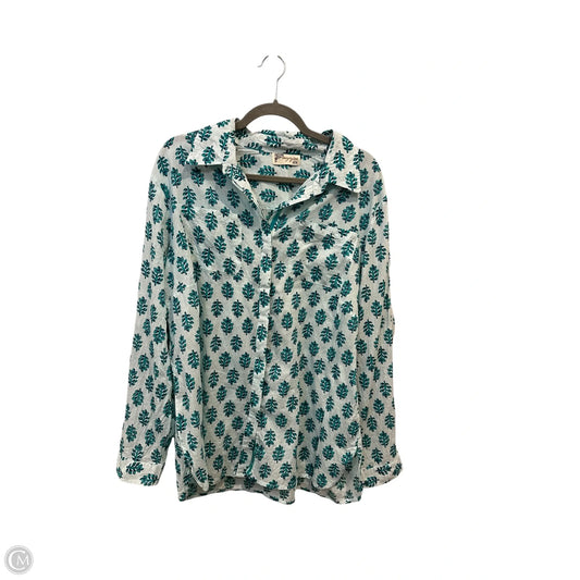 Blouse Long Sleeve By Clothes Mentor In Aqua, Size: 2x
