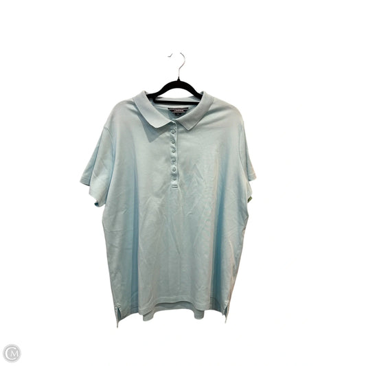 Blouse Short Sleeve By Lands End In Aqua, Size: Xl