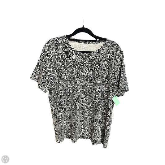 Top Short Sleeve Basic By Lands End In Floral Print, Size: Xl