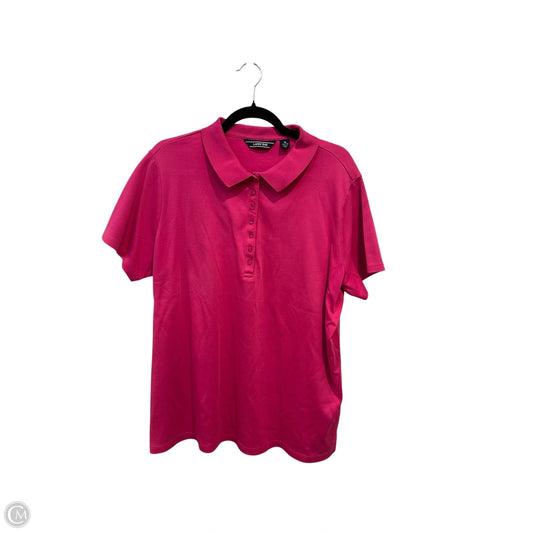 Blouse Short Sleeve By Lands End In Pink, Size: Xl