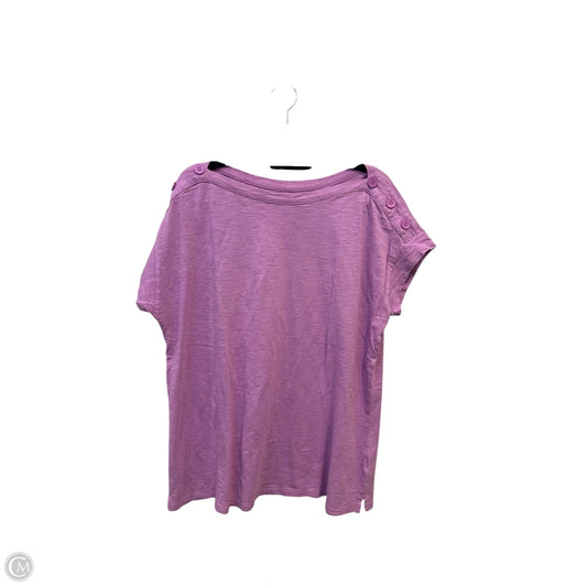 Top Short Sleeve Basic By Talbots In Purple, Size: Xl