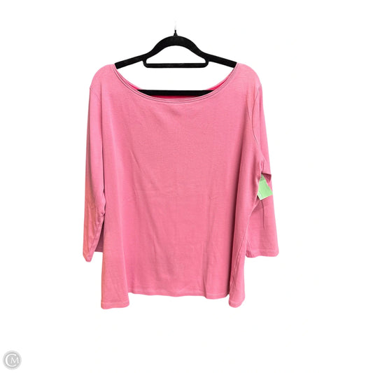 Top 3/4 Sleeve Basic By Talbots In Pink, Size: Xl