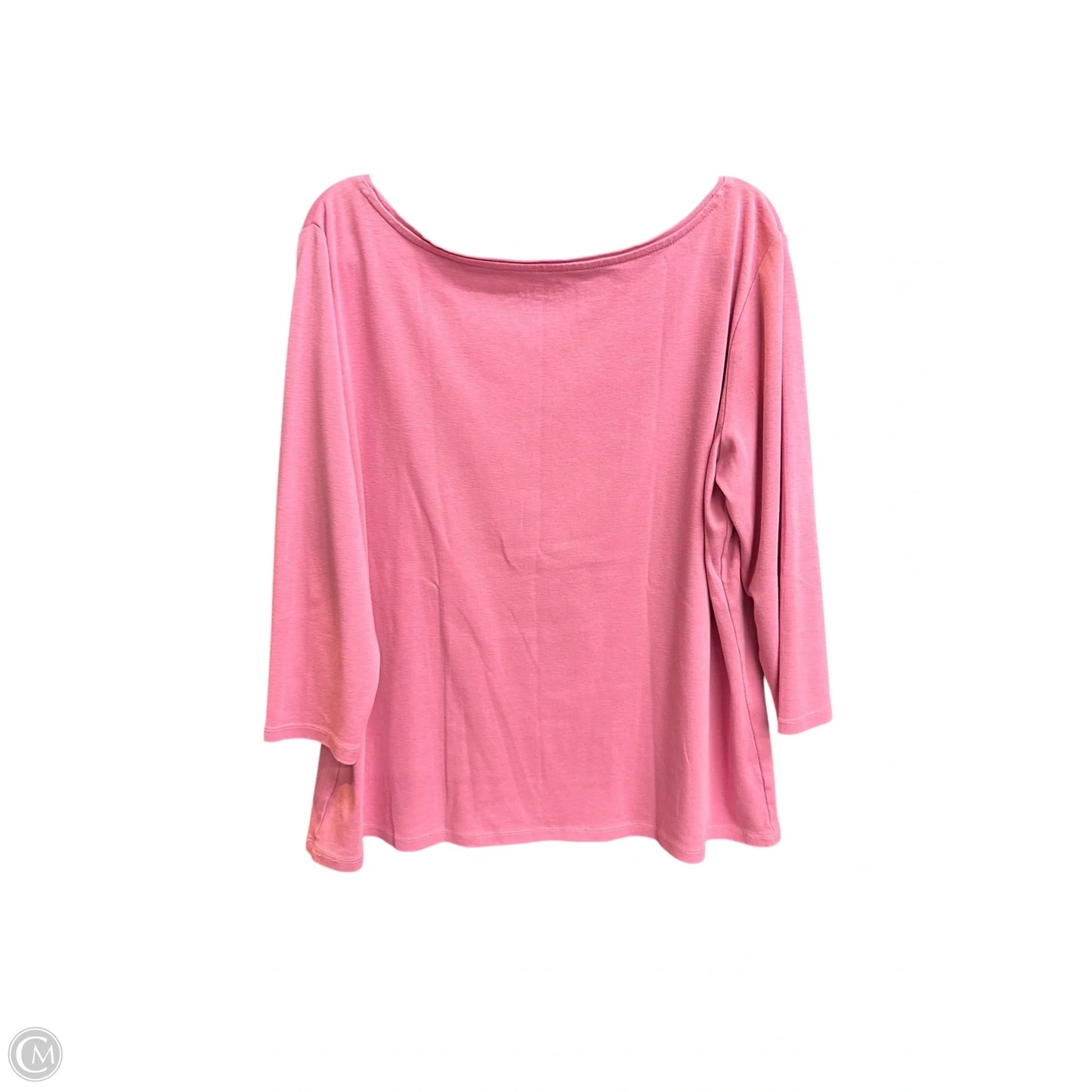 Top 3/4 Sleeve Basic By Talbots In Pink, Size: Xl
