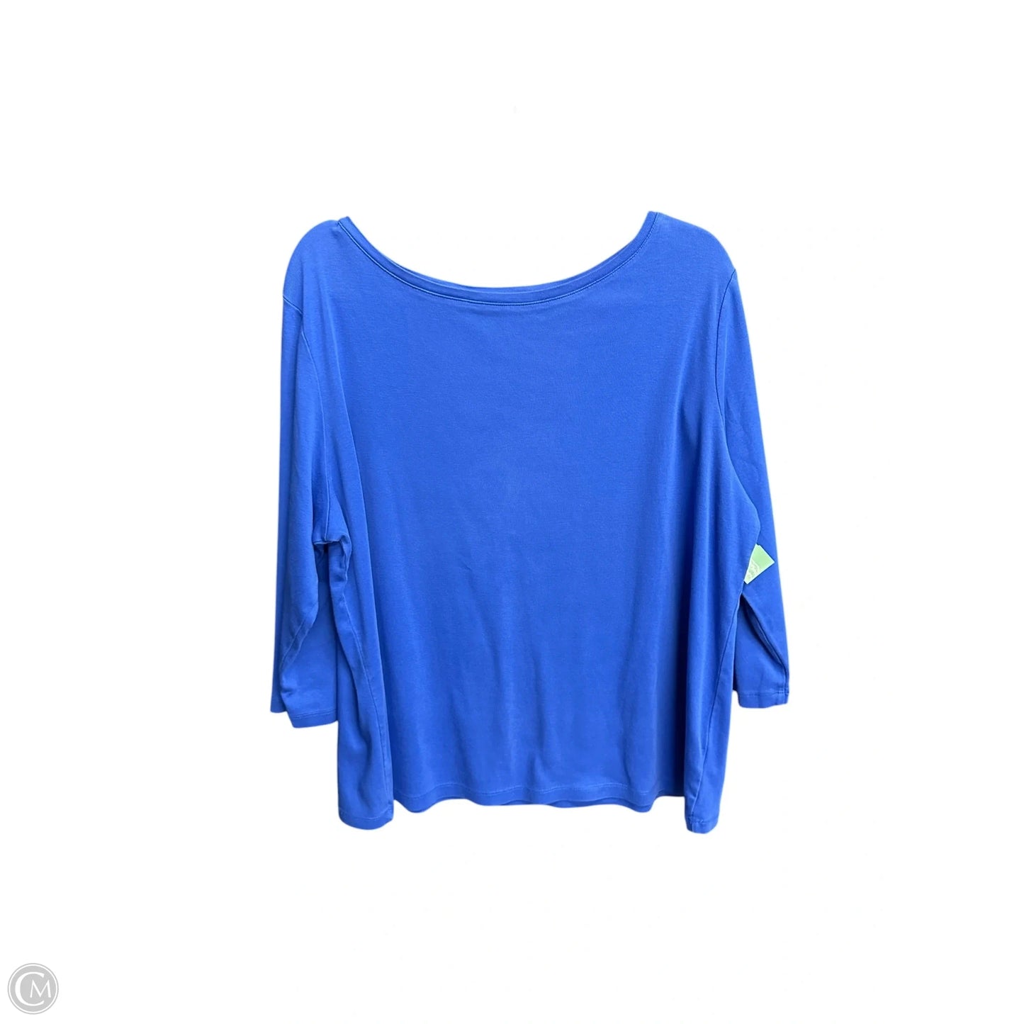 Top 3/4 Sleeve Basic By Talbots In Blue, Size: 2x