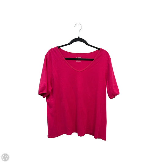 Top Short Sleeve Basic By Chicos In Pink, Size: Xl