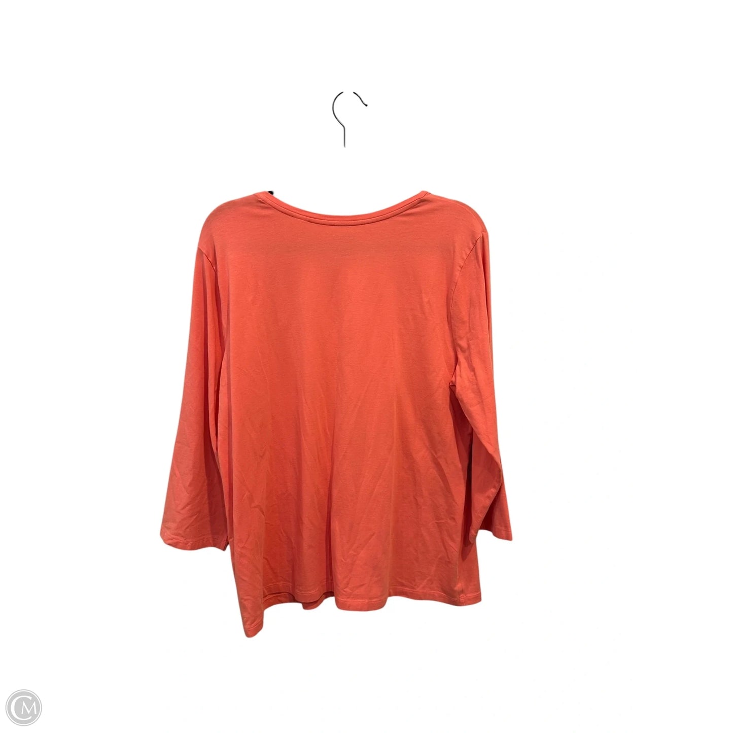 Top 3/4 Sleeve Basic By Chicos In Peach, Size: Xl