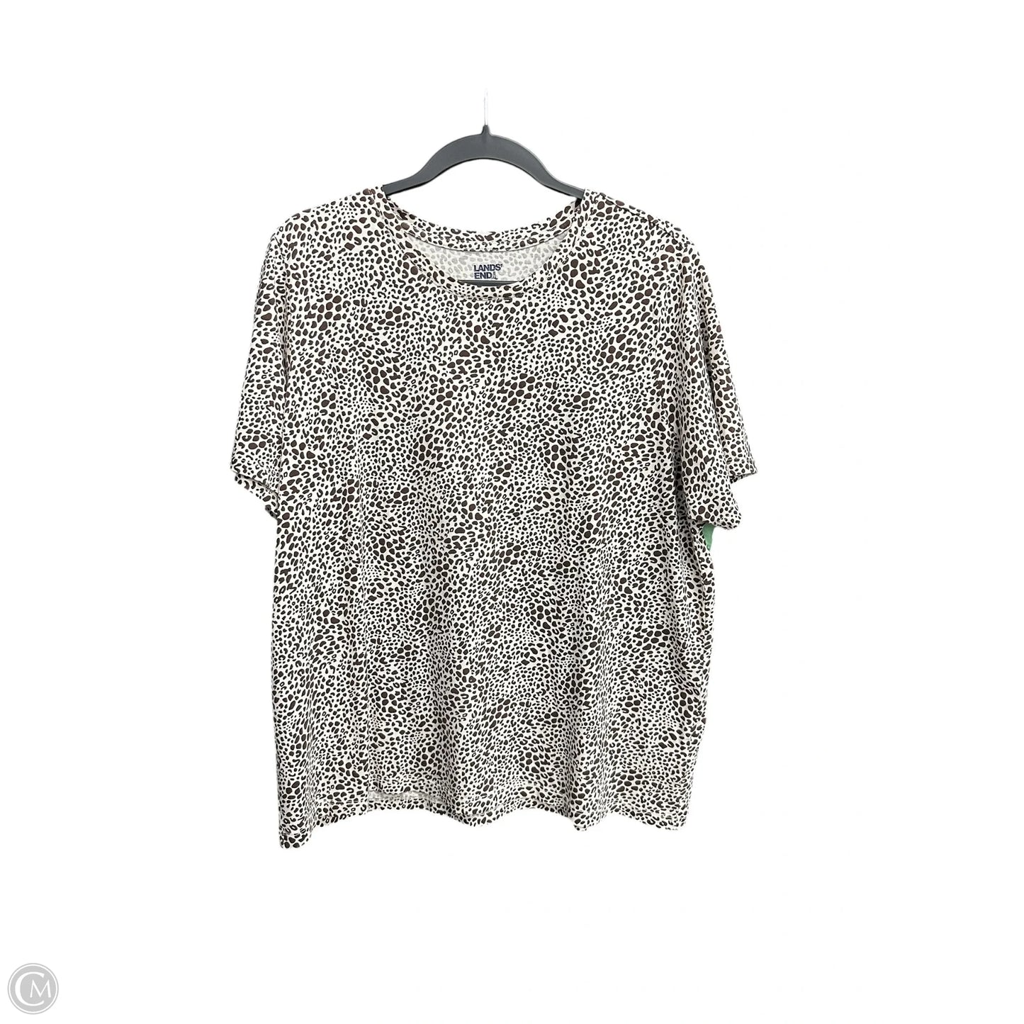 Top Short Sleeve Basic By Lands End In Animal Print, Size: Xl