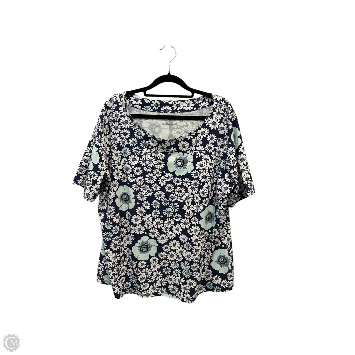Top Short Sleeve Basic By Talbots In Floral Print, Size: Xl