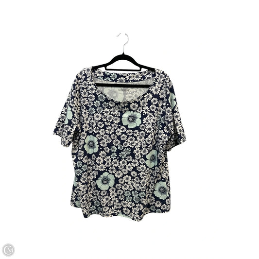 Top Short Sleeve Basic By Talbots In Floral Print, Size: Xl