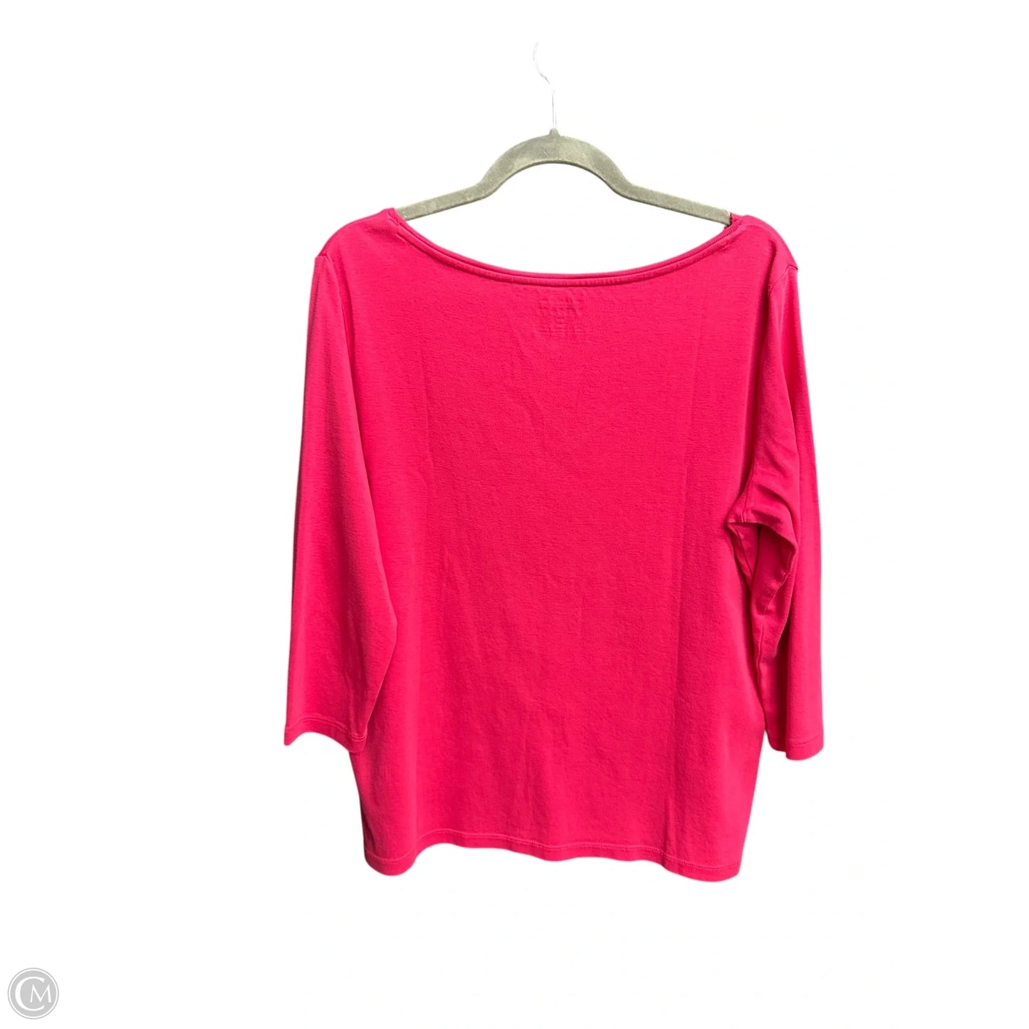 Top 3/4 Sleeve Basic By Talbots In Pink, Size: Xl
