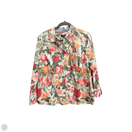 Blouse Long Sleeve By Talbots In Floral Print, Size: 2x