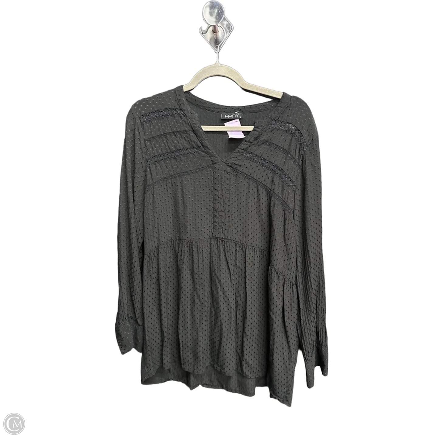 Top Long Sleeve By Clothes Mentor In Black, Size: L