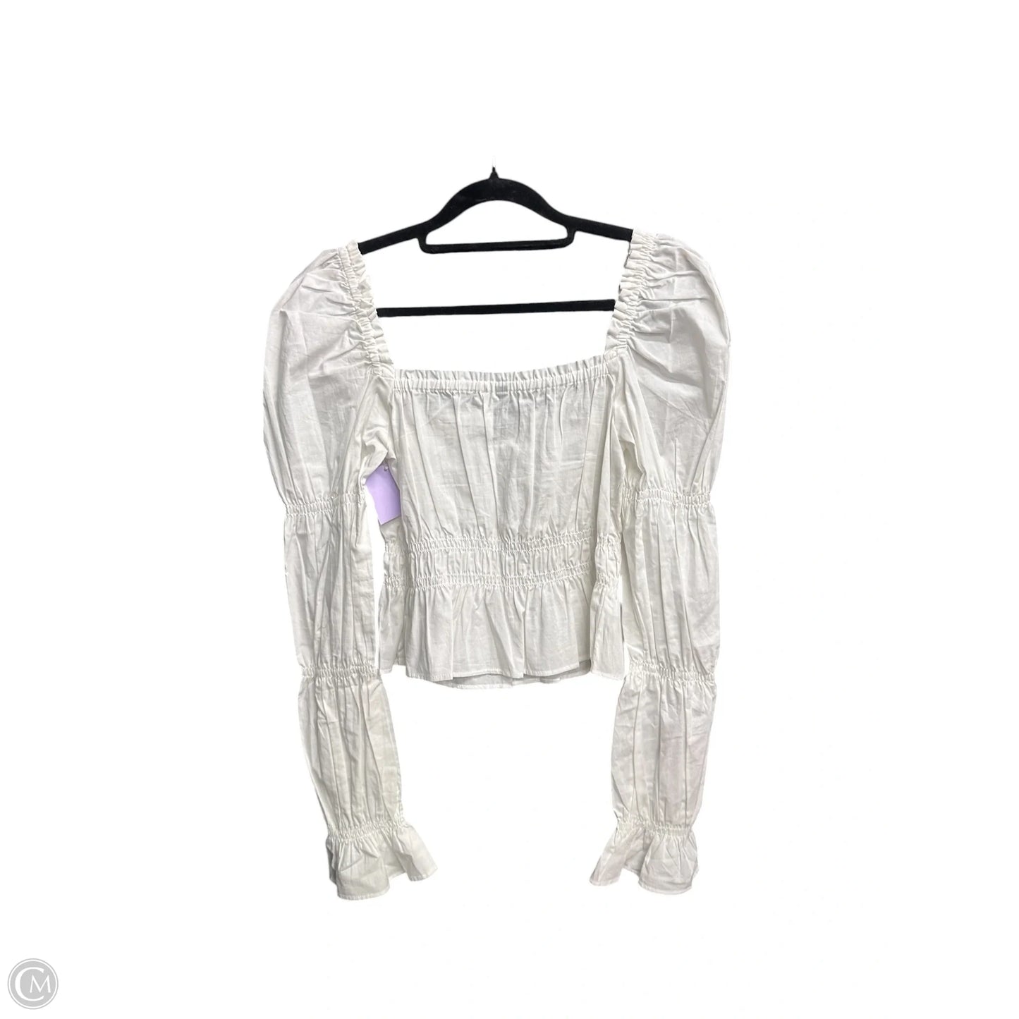 Top Long Sleeve By Divided In White, Size: Xs