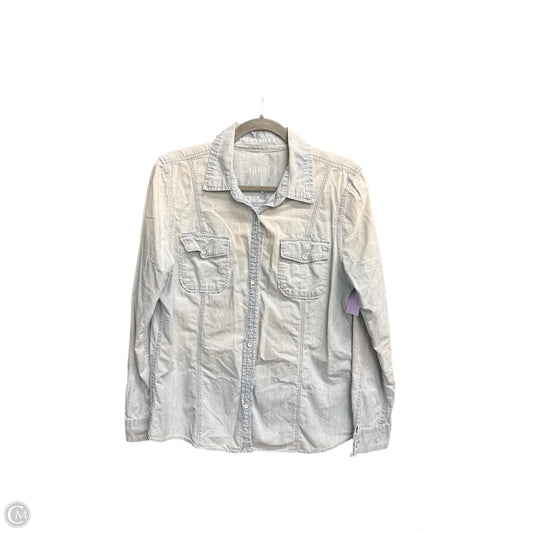 Blouse Long Sleeve By Gap In Blue Denim, Size: L