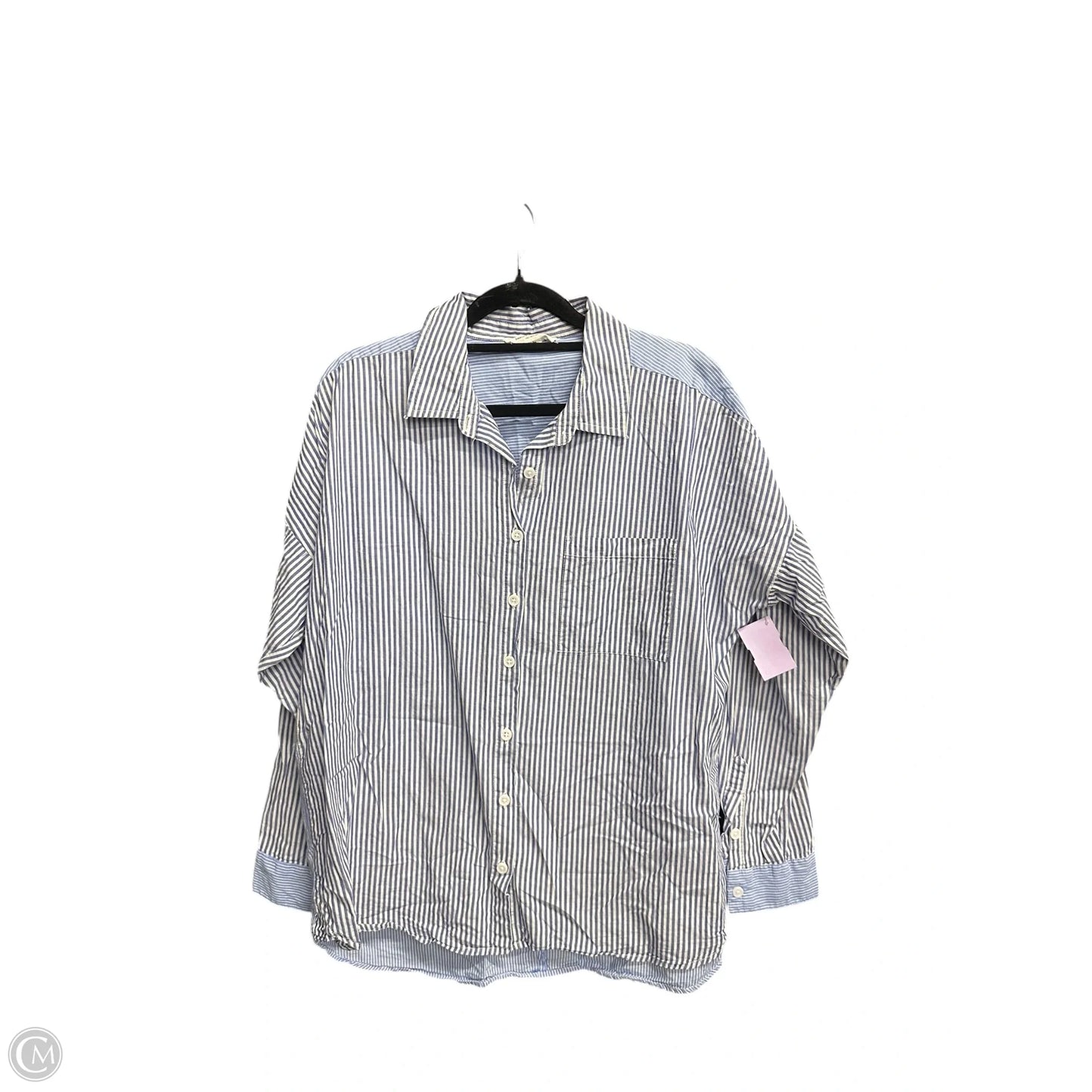 Blouse Long Sleeve By Beachlunchlounge In Striped Pattern, Size: M