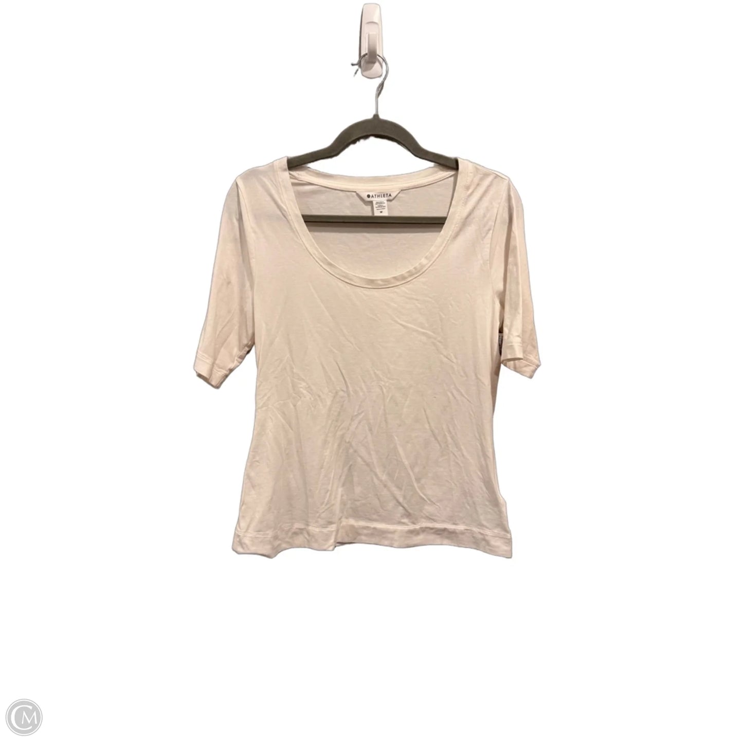 Top Short Sleeve Basic By Athleta In White, Size: M