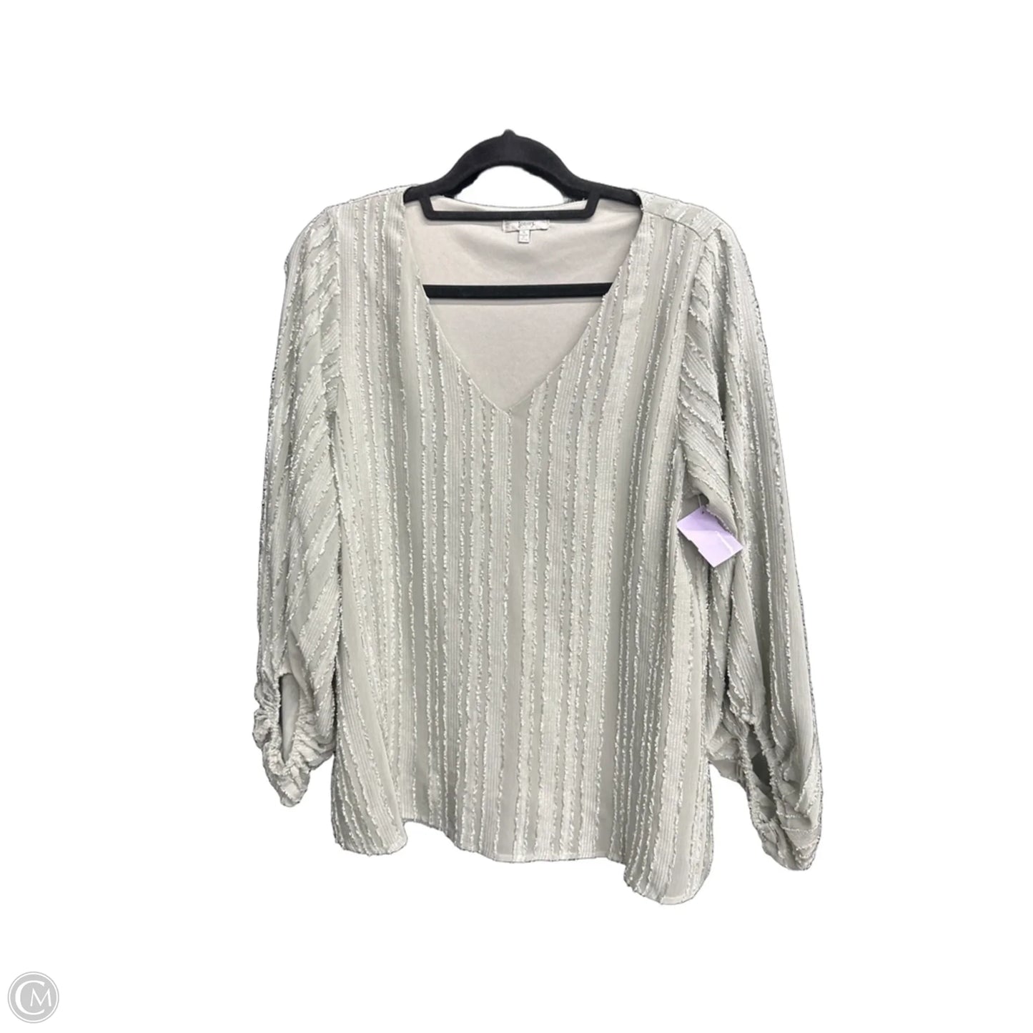 Top Long Sleeve By Jodifl In Grey, Size: S