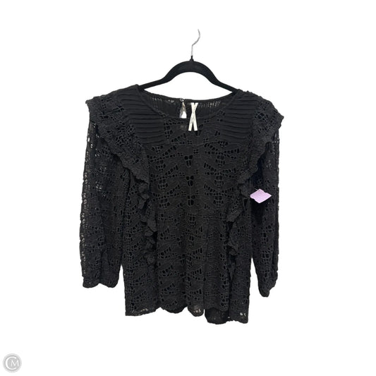 Top 3/4 Sleeve By Anthropologie In Black, Size: S