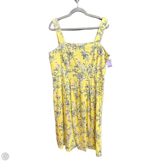 Dress Casual Midi By Alex Marie In Yellow, Size: 2x