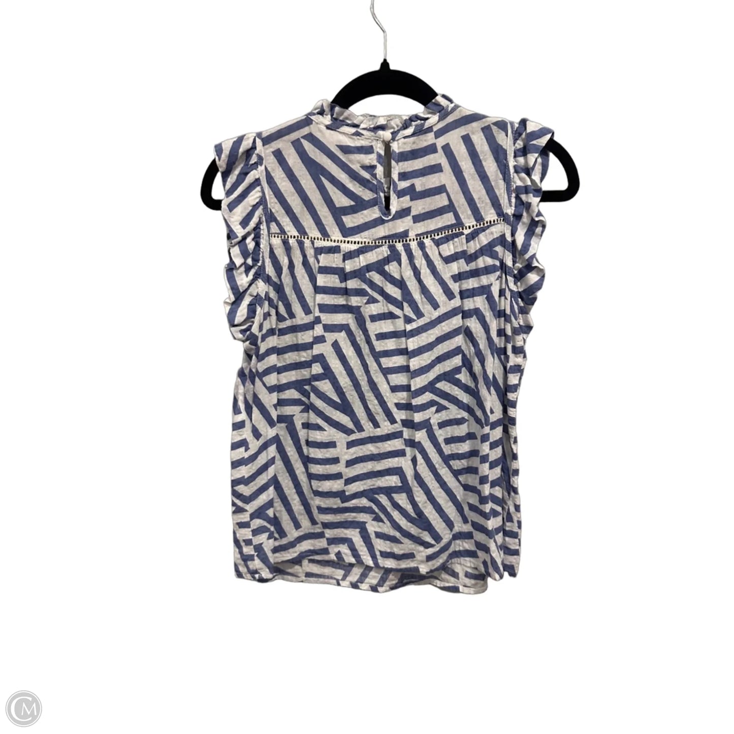Top Sleeveless By Thml In Blue & White, Size: M