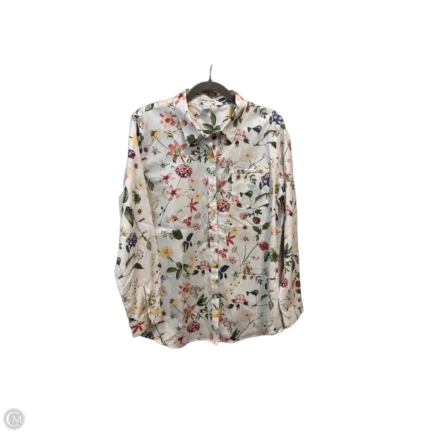 Blouse Long Sleeve By Coldwater Creek In White, Size: L