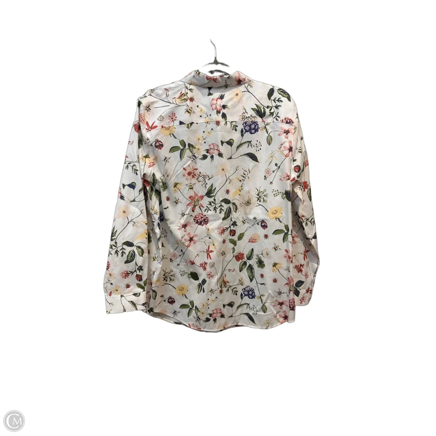 Blouse Long Sleeve By Coldwater Creek In White, Size: L