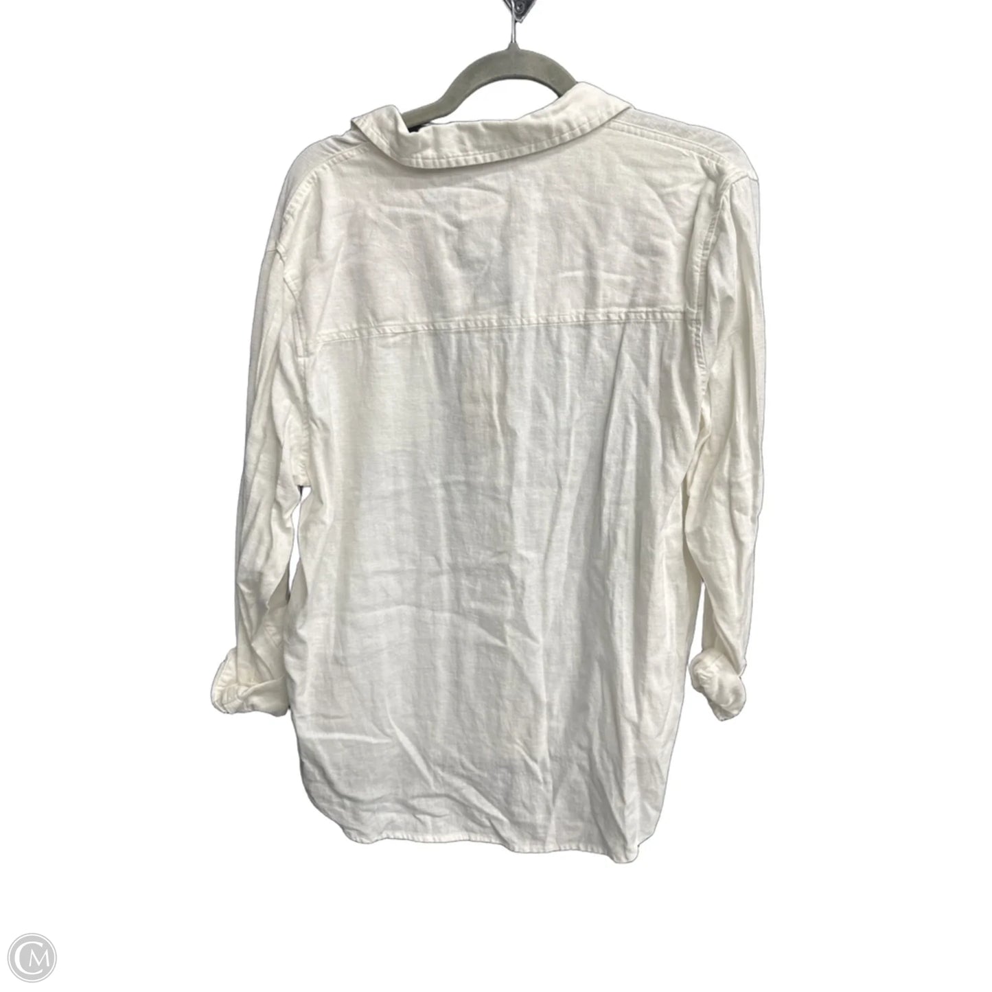 Blouse Long Sleeve By Universal Thread In White, Size: L