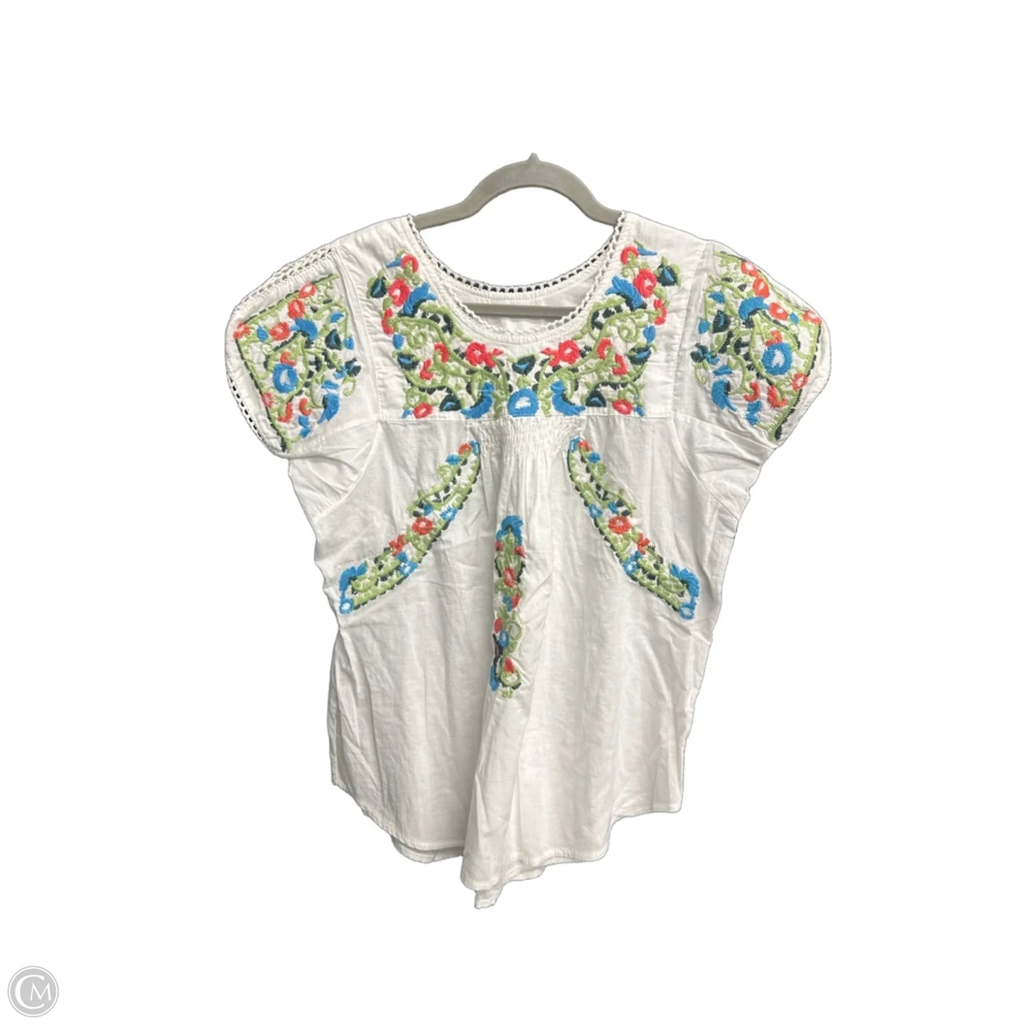 Top Short Sleeve By Clothes Mentor In White, Size: S