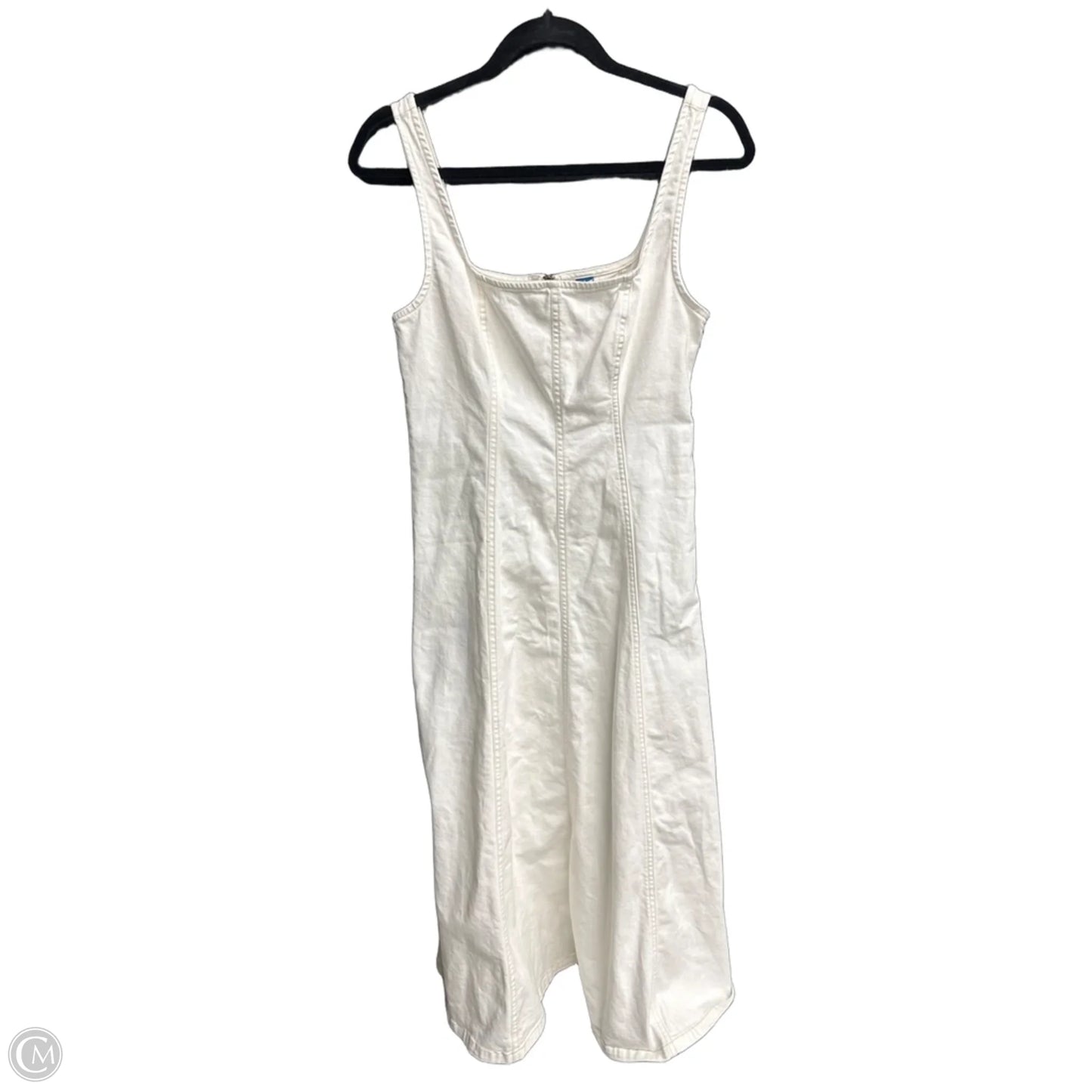 Dress Casual Midi By Old Navy In White Denim, Size: S