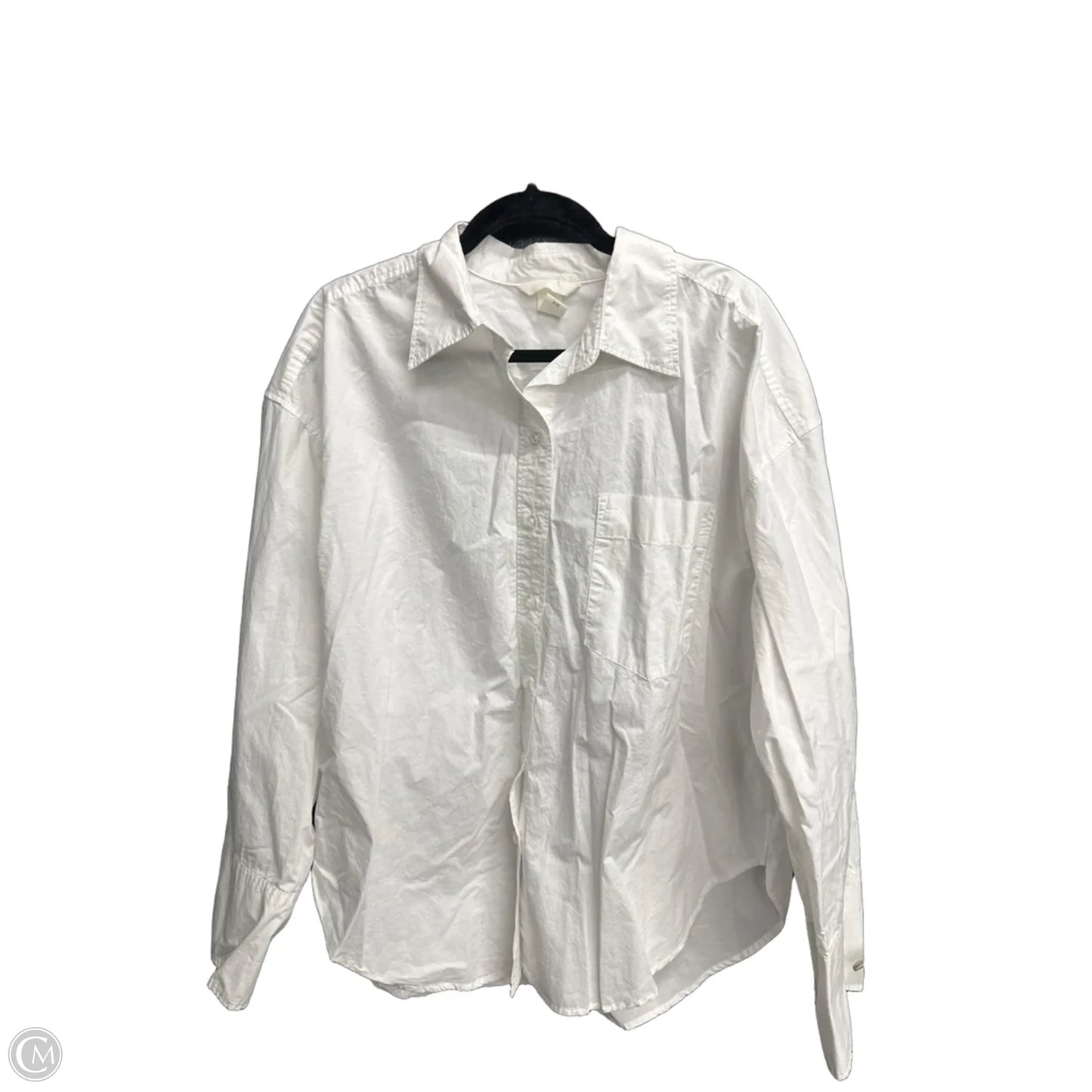 Blouse Long Sleeve By H&m In White, Size: L