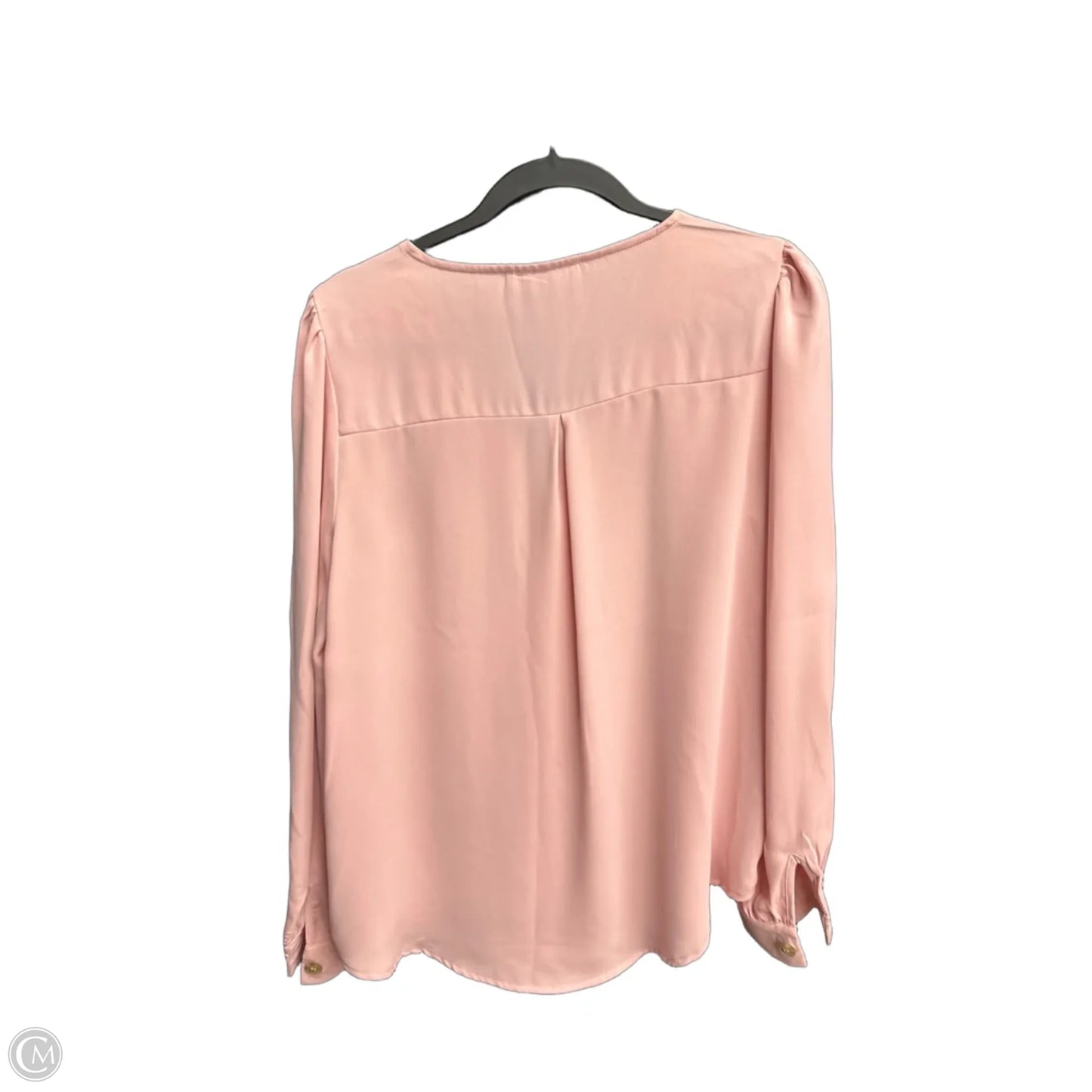 Blouse Long Sleeve By Zenana In Pink, Size: M