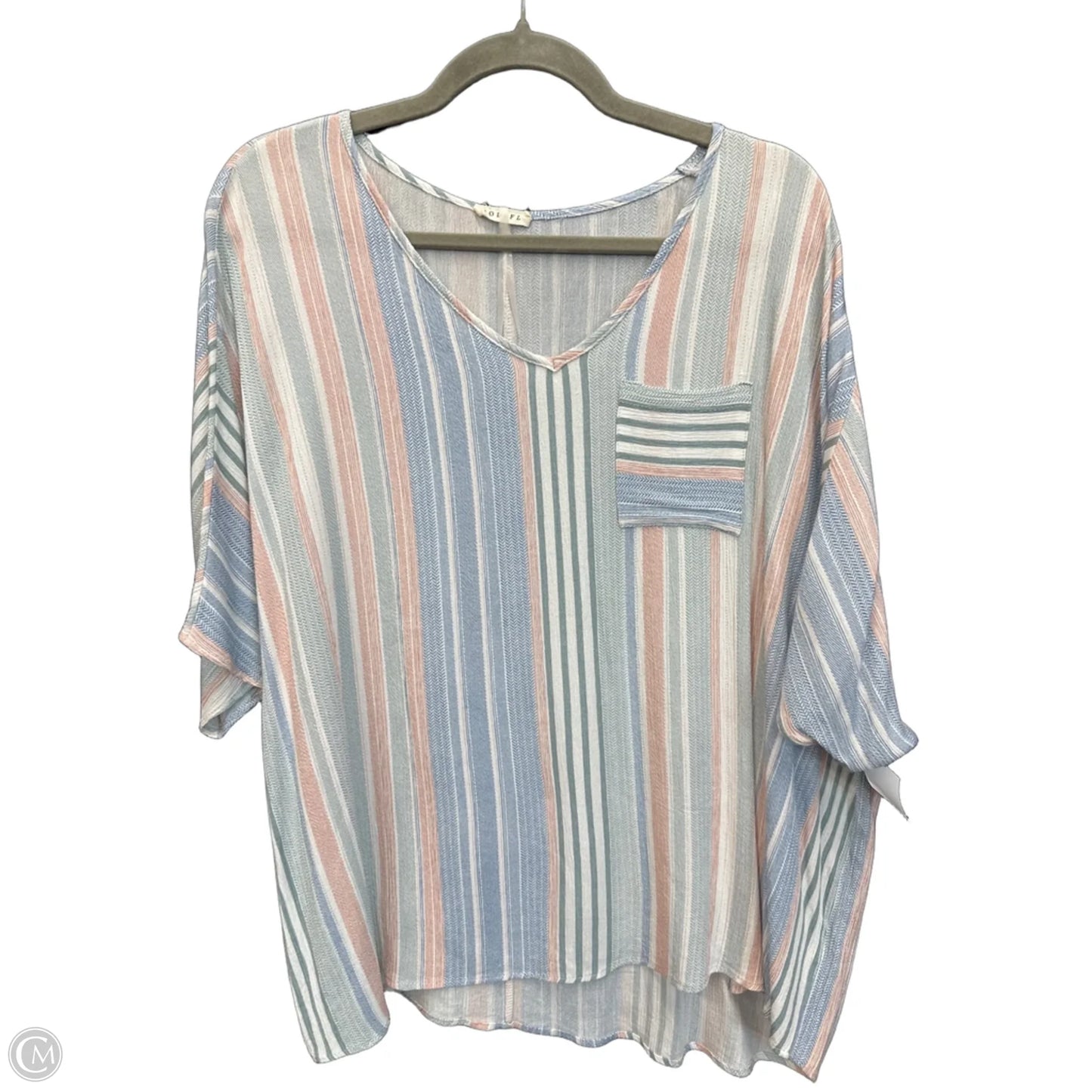 Top Short Sleeve By Jodifl In Striped Pattern, Size: S