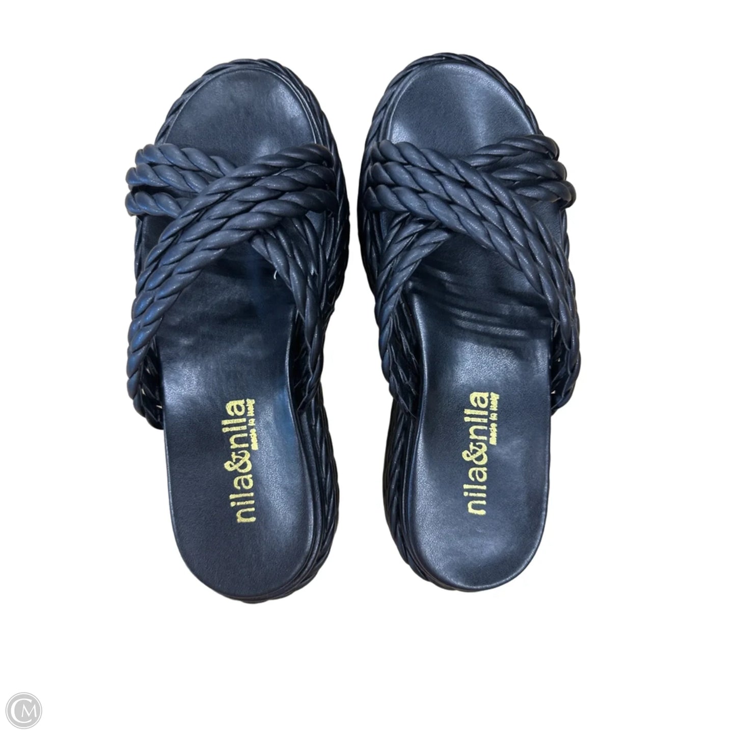 Sandals Heels Platform By Clothes Mentor In Black, Size: 8