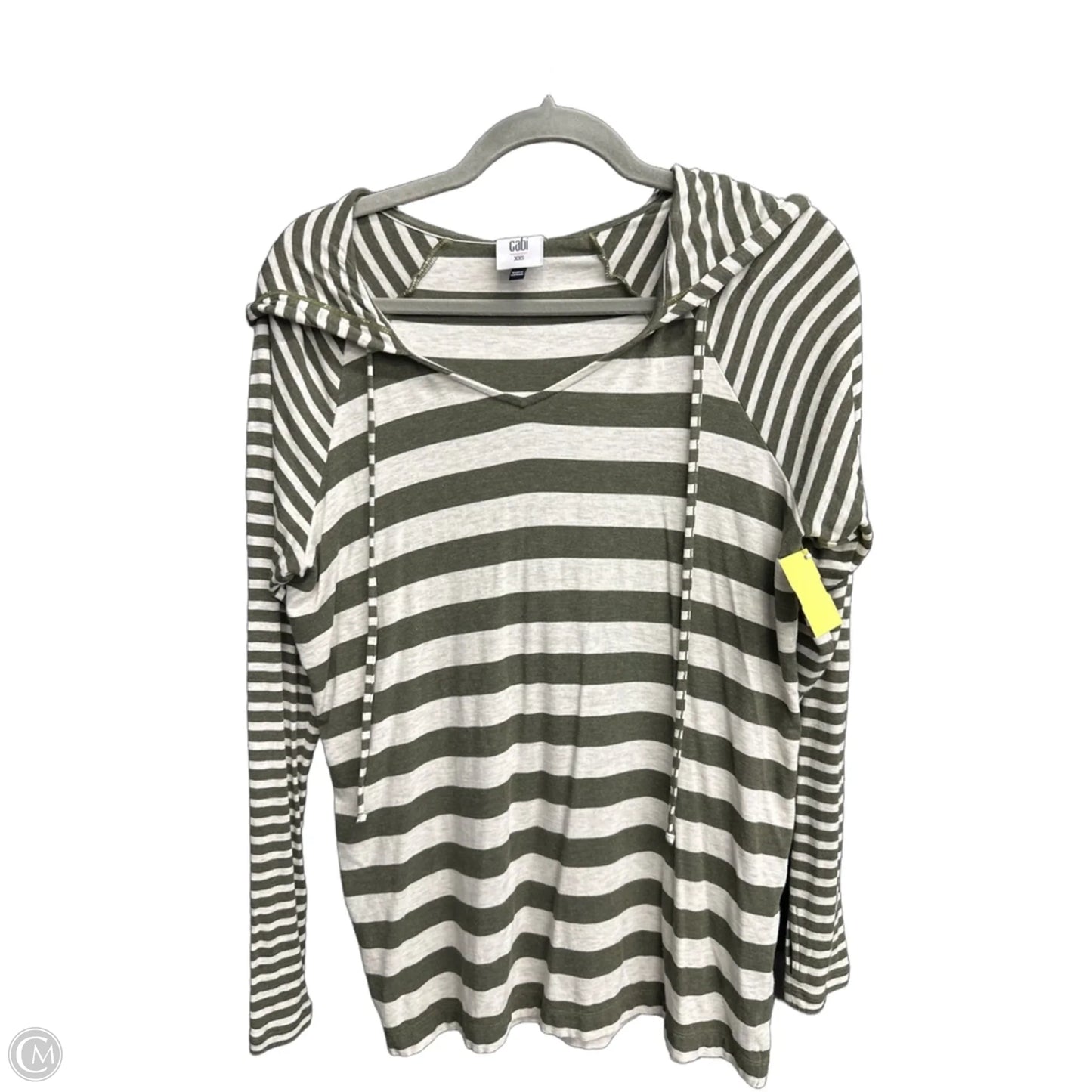 Top Long Sleeve Basic By Cabi In Striped Pattern, Size: Xxs